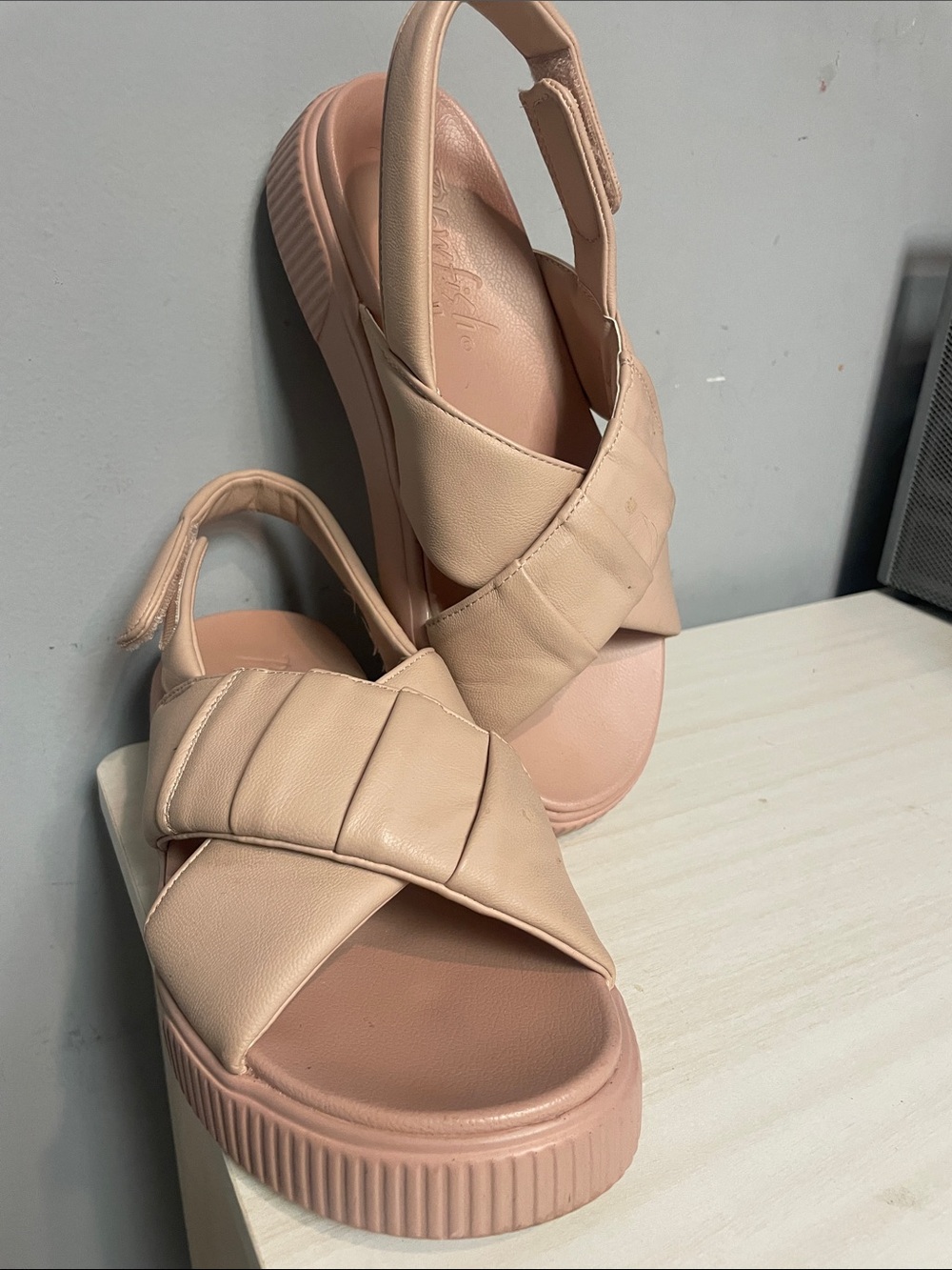 Platform Slingback Sandals in Blush